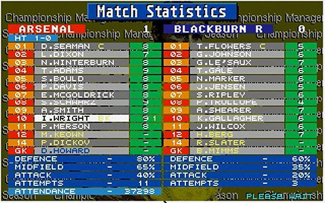 Championship Manager Classic Amiga game