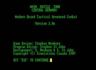 Main Battle Tank Classic Amiga game