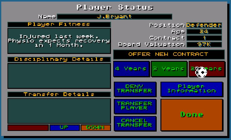 Player Manager Classic Amiga game