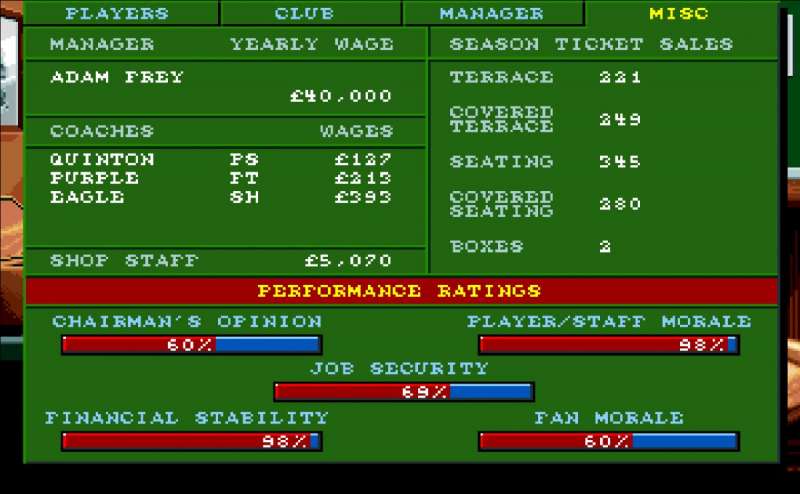 Ultimate Soccer Manager Classic Amiga game